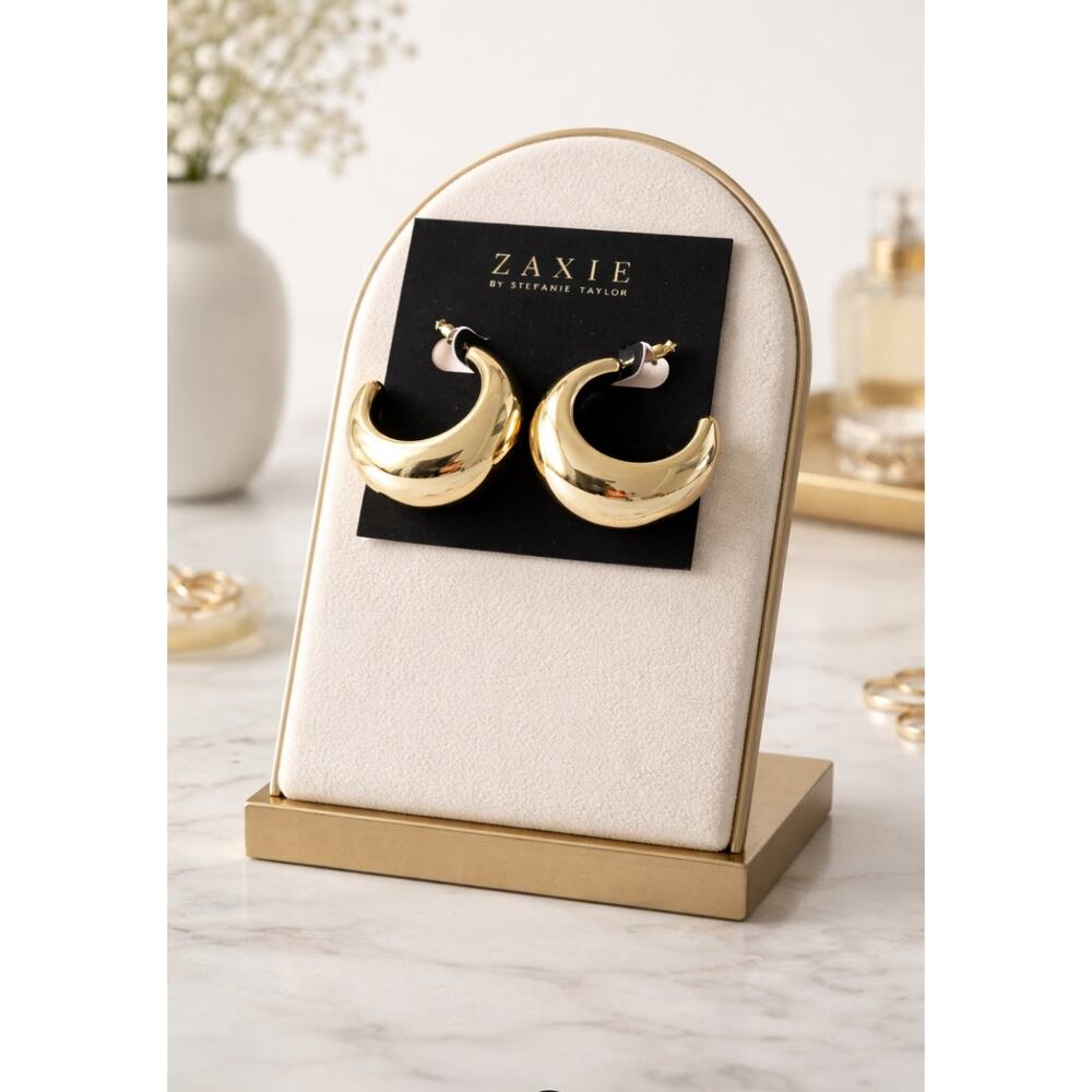 Zaxie By Stepfanie Taylor Gold Hoop Earrings New